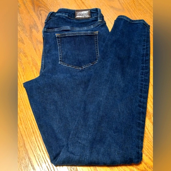 Lands End Womens Blue Denim Skinny Leg Jeans Mid Rise Size 12 - Picture 1 of 15